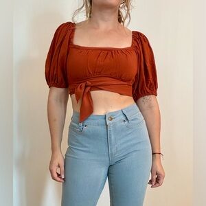 Crop top, terra cotta /burnt orange, small.